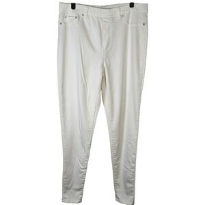 DIANE GILMAN DG LUX SPORT White Stretch Skinny Jeans Jeggings Size Large‎ Tall